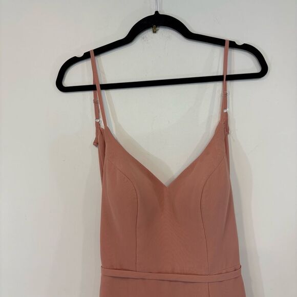 AZAZIE Blushing Pink A-Line Chiffon Dress sz - Picture 4 of 12